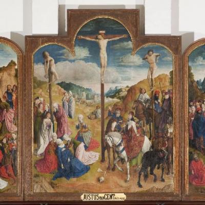 Calvary Triptych, 1464-69, Justus van Gent, Cathedral of St Bavo, Ghent ©KIKIRPA, Katrien Van Acker